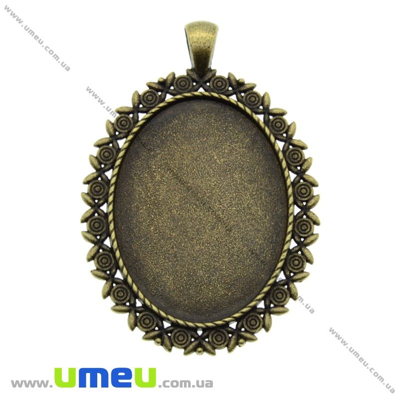 Основа овальна, 60х42 мм, 40х30 мм, Антична бронза (OSN-006739)