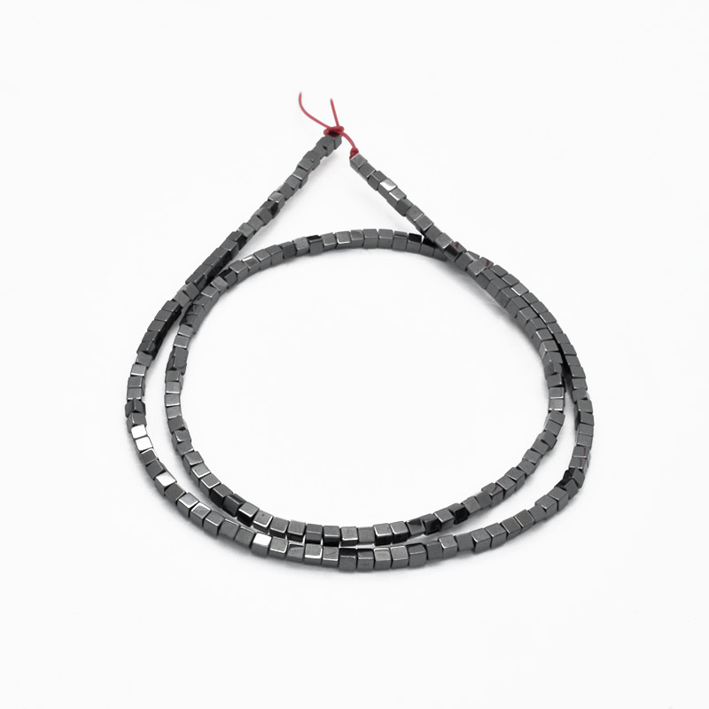 Намистини Гематит, Натур. камінь, Кубик, 2х2х2 мм (BUS-051751)