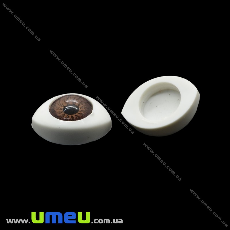 Очки клейові для ляльок, 14,5х10 мм, Коричневі (DIF-028479)