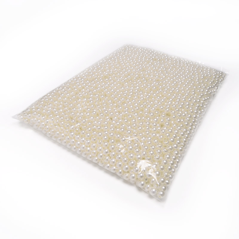 Намистини для сумок ОПТ, Пластикові, Круглі Перли, 6 мм, Кремові (BUS-054473)