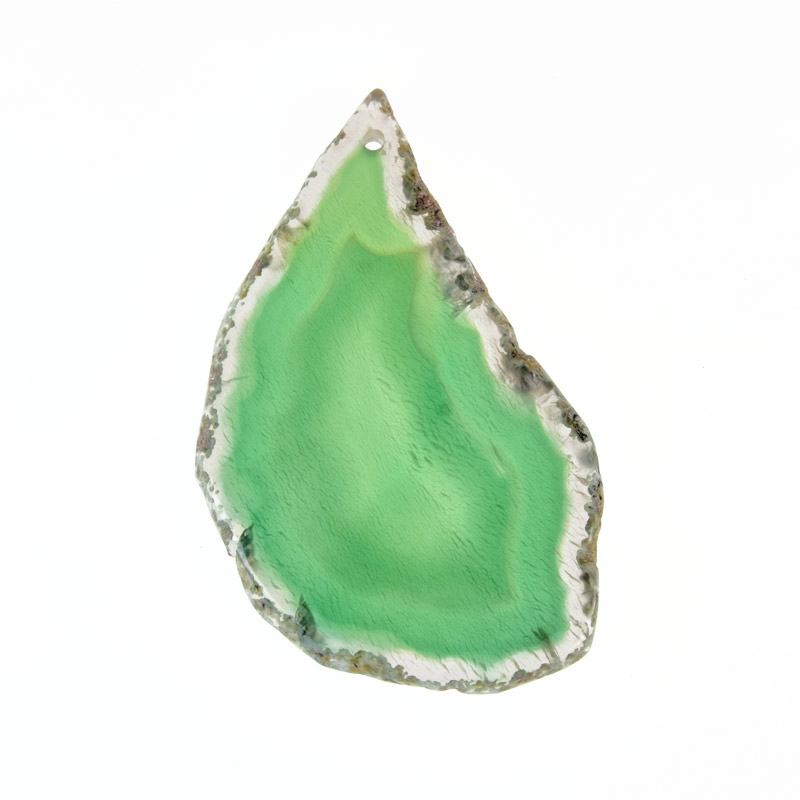 Зріз Агату, Зелений, 71х43 мм (POD-009276)