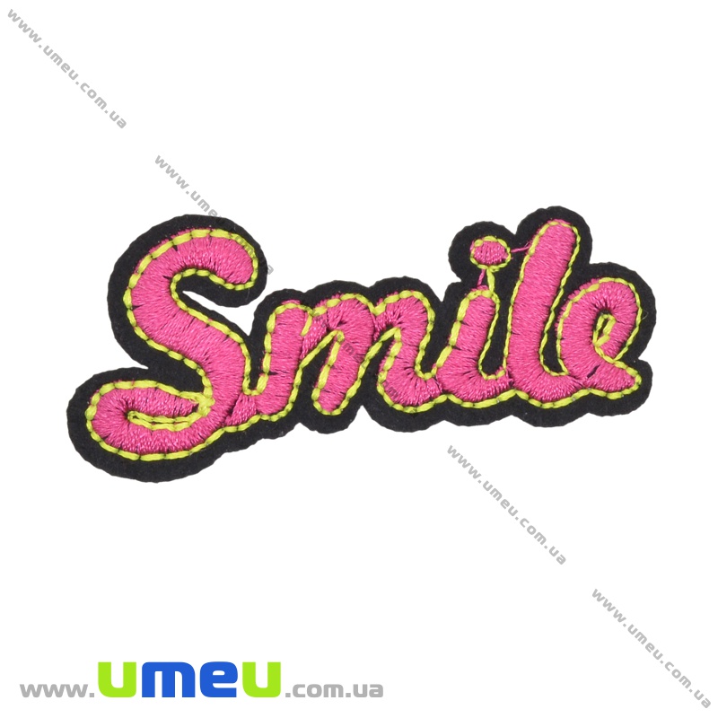 Термоаплікація Smile, 6,5х2,5 см, Рожева (APL-035181)