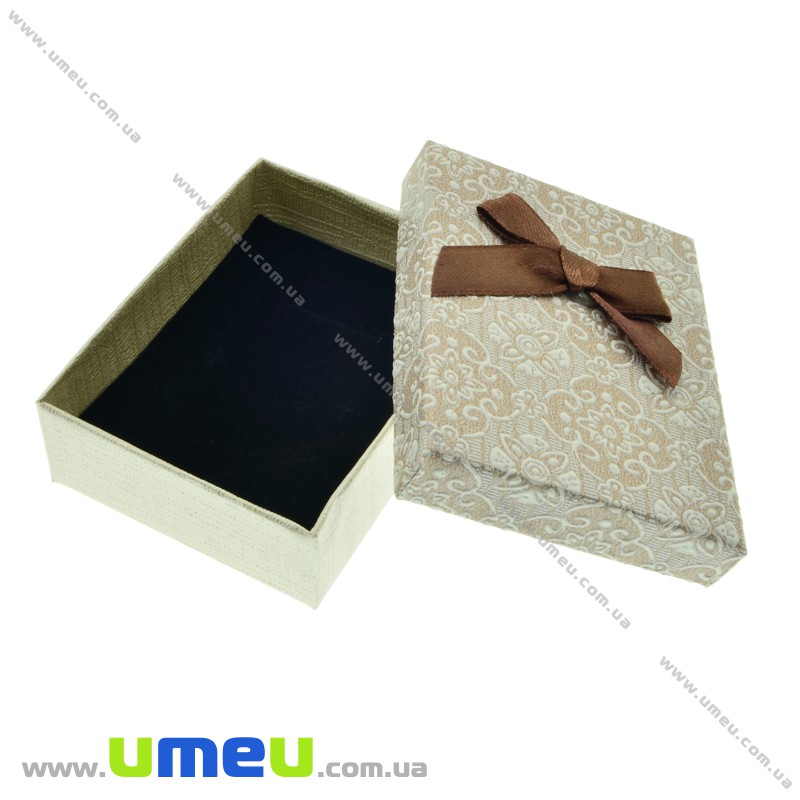 Подарункова коробочка Прямокутна з візерунком, 9х7х3 см, Коричнева (UPK-023107)
