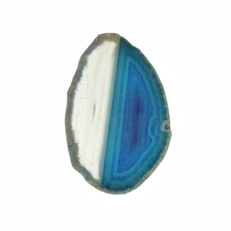 Срез Агата без отверстия, Голубой, 70х42 мм (POD-020151)