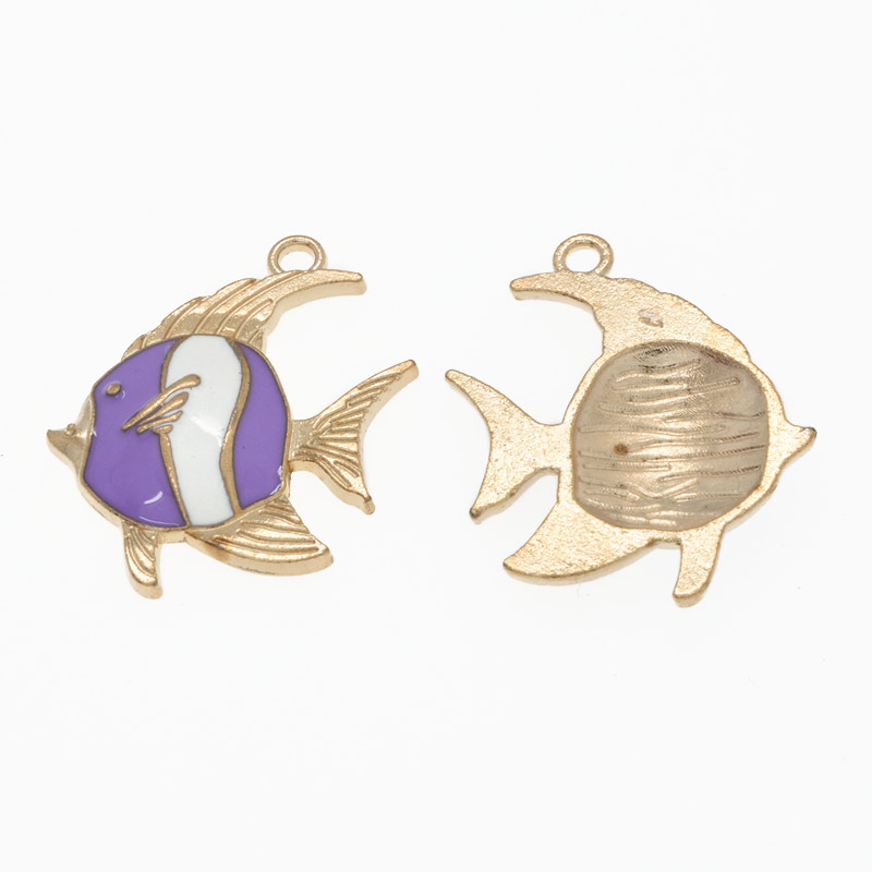 Підвіска метал. Рибка бузкова, 28х25 мм, Золото (POD-054691)