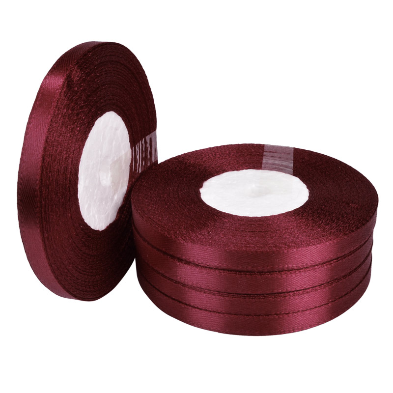 Атласна стрічка, 6 мм, Бордова (LEN-052821)