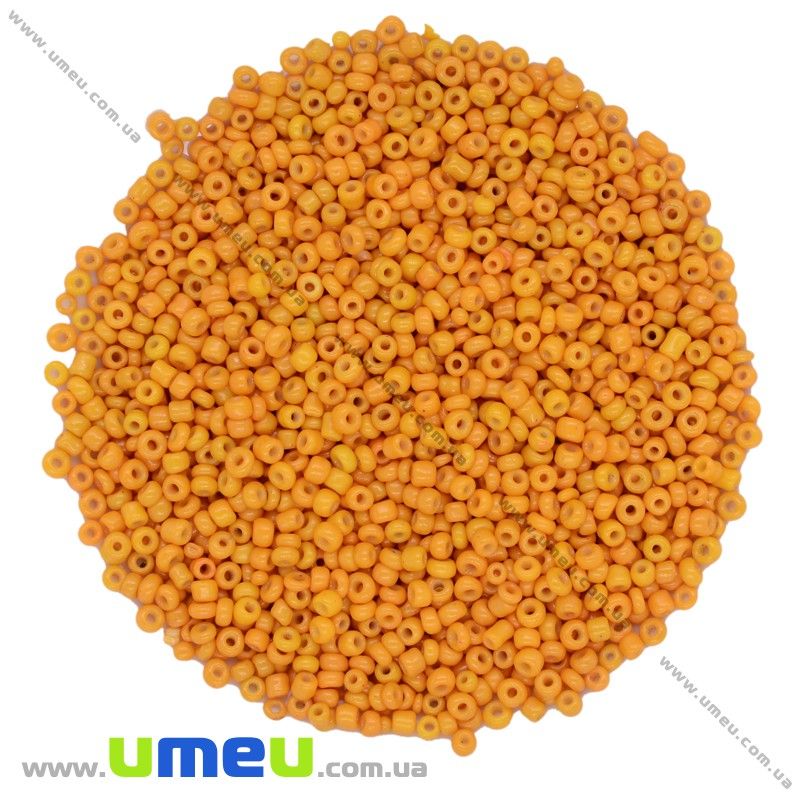 Бісер китайський дрібний, 12/0, Помаранчевий натуральний, 2 мм (BIS-015662)