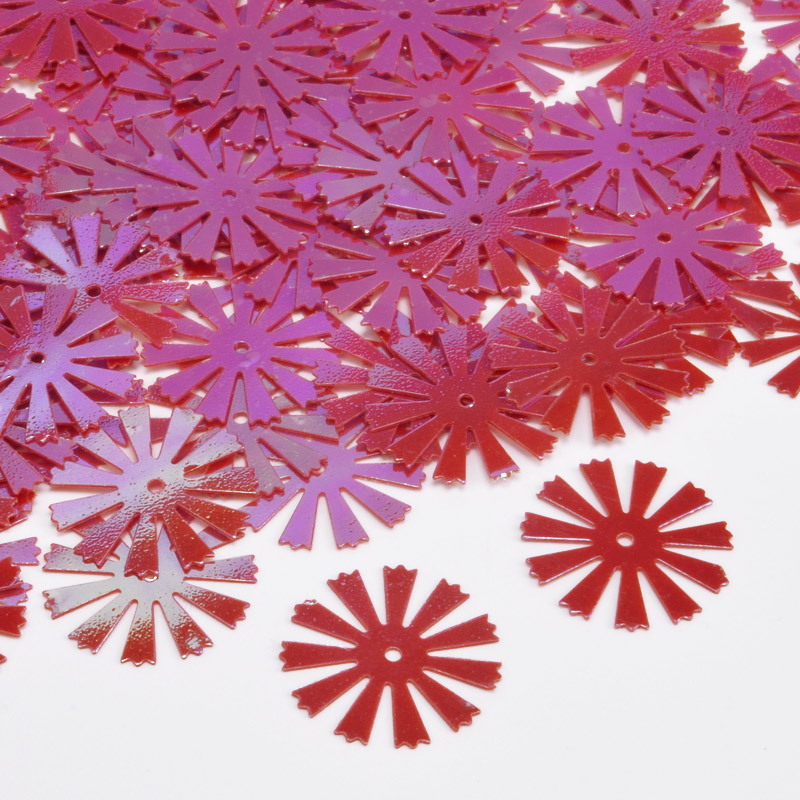 Паєтки Китай Квіти, 16 мм, Червоні АВ (PAI-052264)