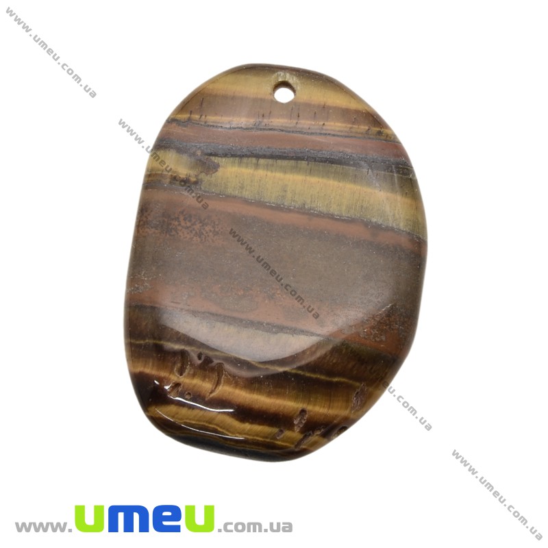 Подвеска из натурального камня, Тигровый глаз, 40х29 мм (POD-014350)
