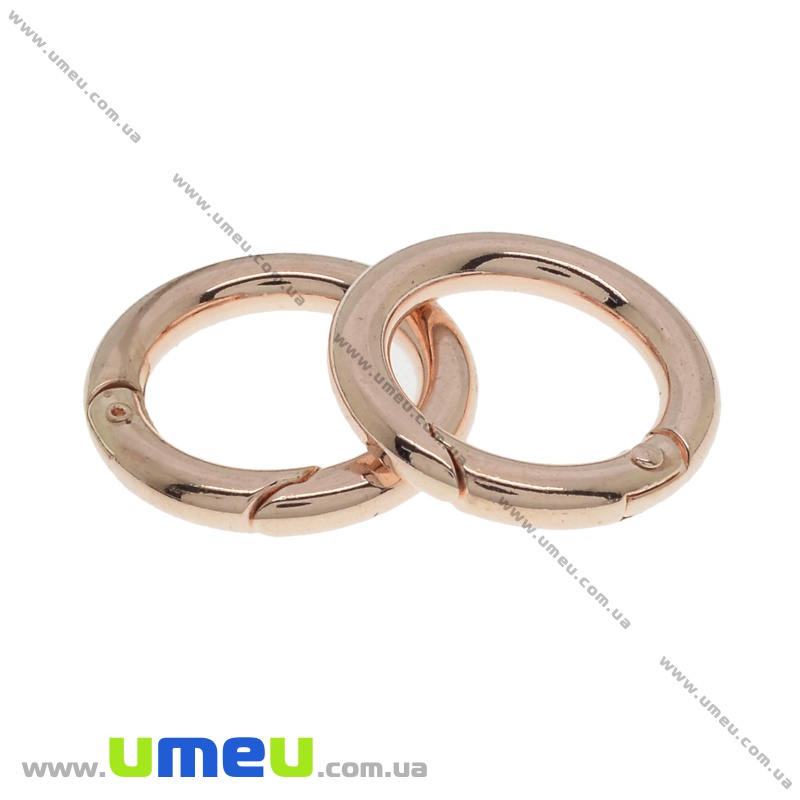 Замок-карабін круглий, Рожеве золото, 25 мм (ZAM-036180)