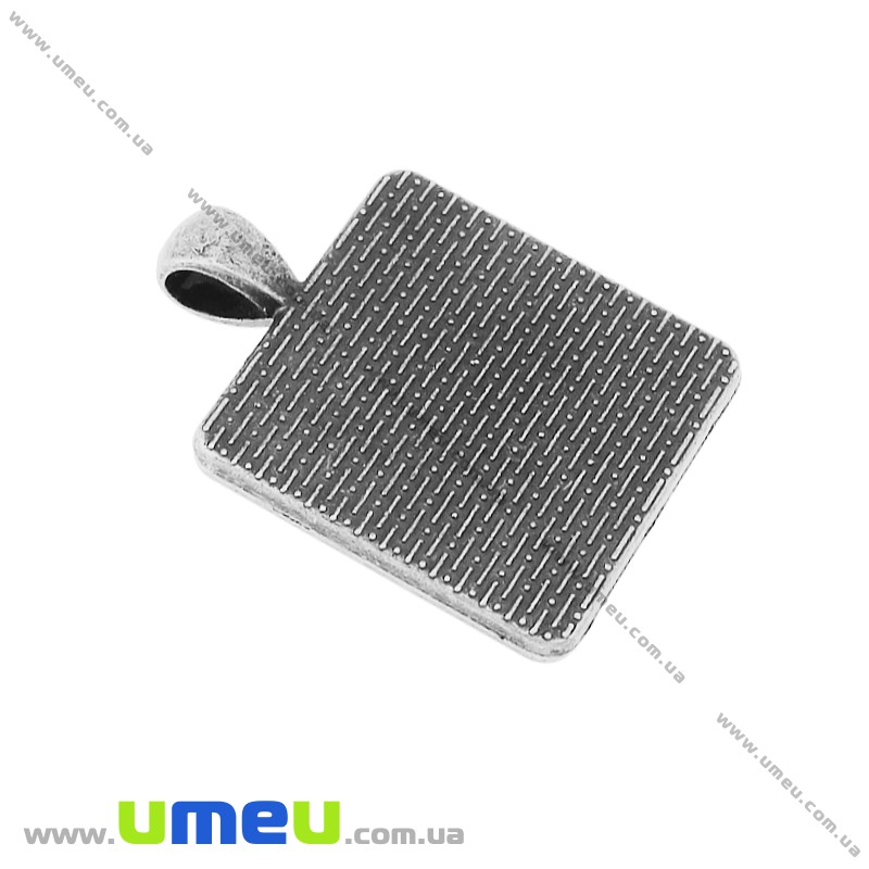 Основа квадратна, 37х28 мм, 25х25 мм, Античне срібло (OSN-020050)