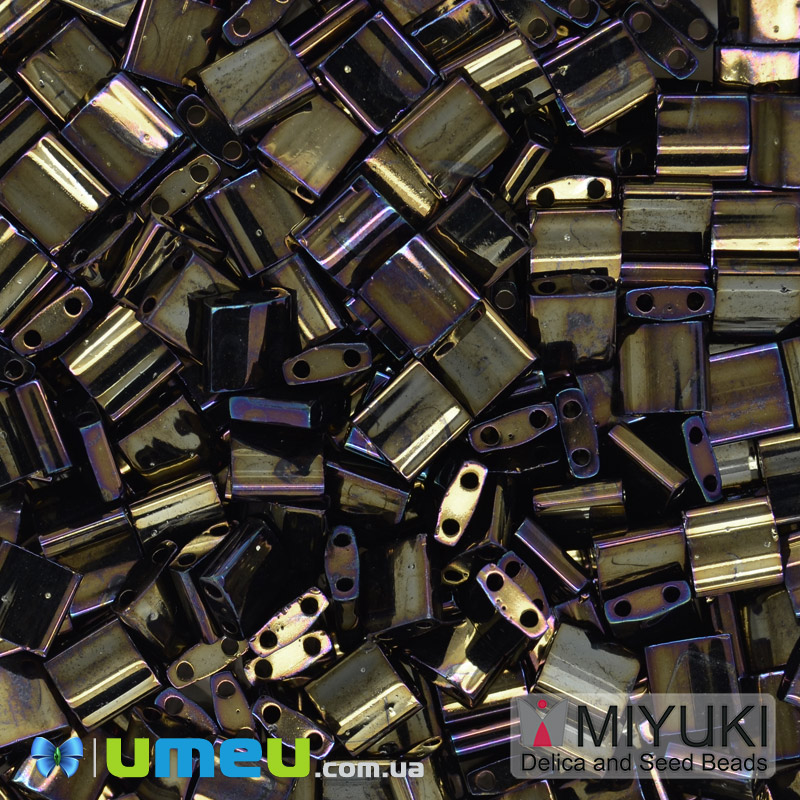 Бісер японський Miyuki TILA №458, 5х5 мм, Ірис коричневий (BIS-048081)