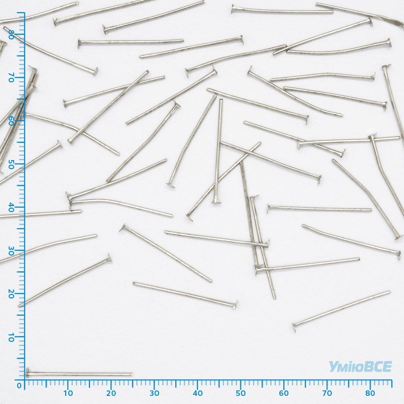 Гвоздики, Темное серебро, 2,4 см, 0,7 мм (PIN-001819)