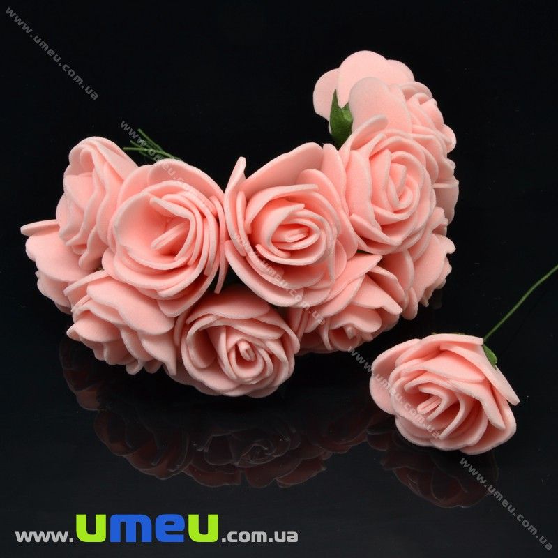 Роза латексная, 25 мм, Персиковая, 1 шт (DIF-015470)
