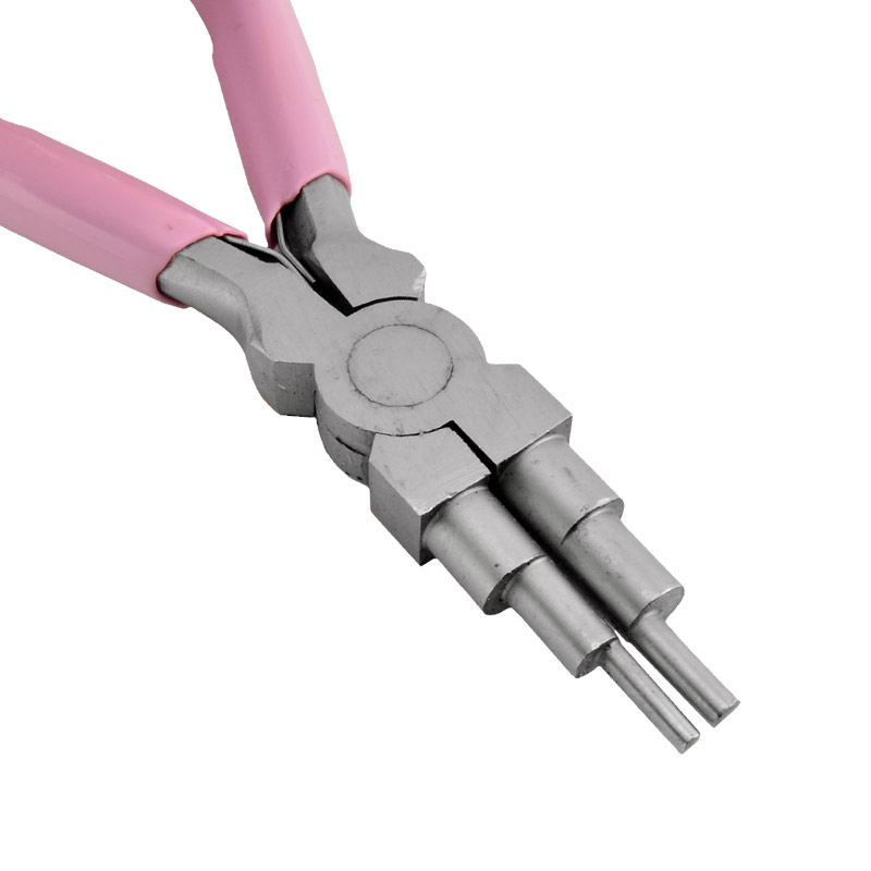 Плоскогубці ступінчасті для виготовлення петель 6 розмірів, 16 см, Рожевий (INS-053577)