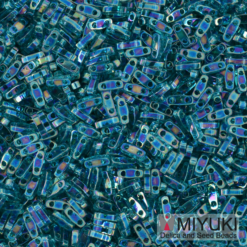 Бісер японський Miyuki QUARTER TILA №2458, 5х1,2 мм, Бірюзовий АВ (BIS-053278)