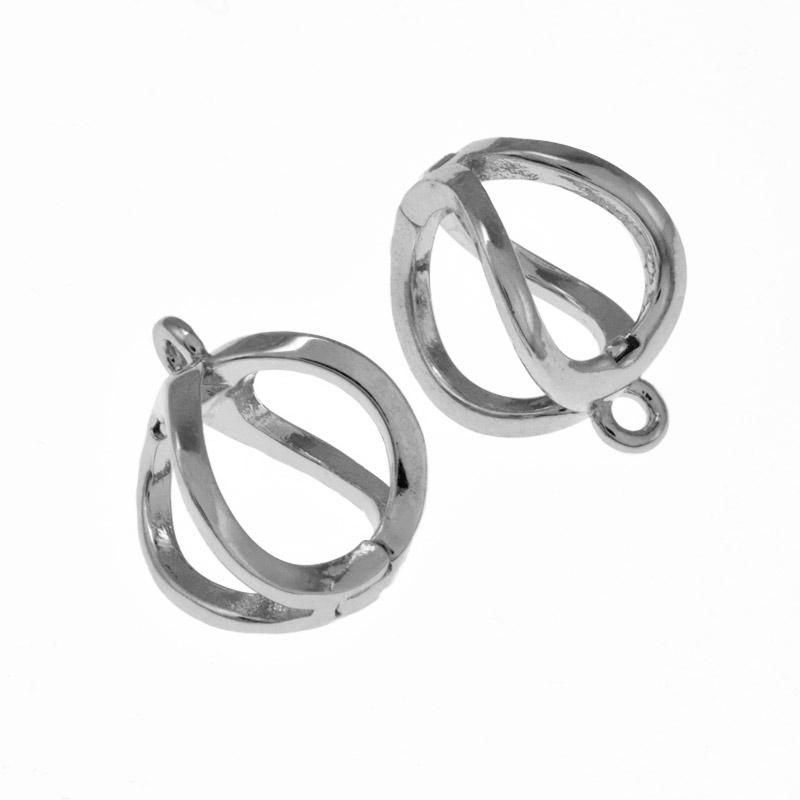 Бейл знімний, 14х10х9 мм, Латунь з покриттям Родій (OSN-058466)