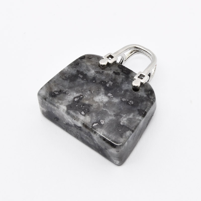 Підвіска Сумочка, Натур. камінь Лабрадорит, 27х25х10 мм (POD-054416)