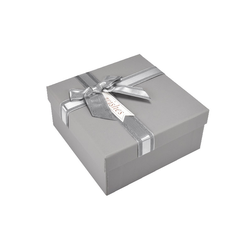 Подарункова коробка Квадратна, 17х17х8 см, Сіра (UPK-060622)