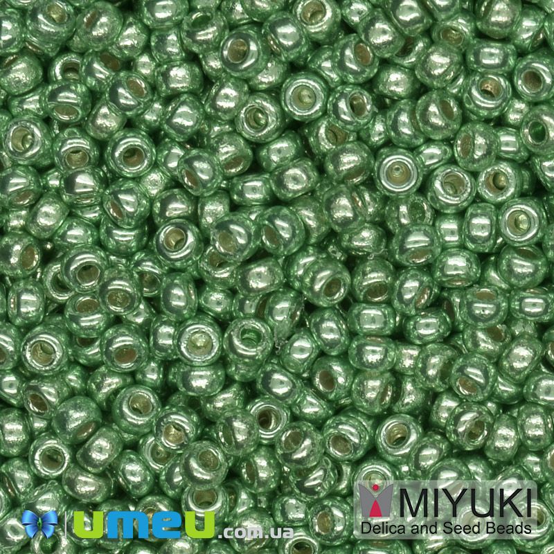 Бісер японський Miyuki круглий RR 11/0 №4214 Duracoat Galvanized, Салатовий (BIS-045705)