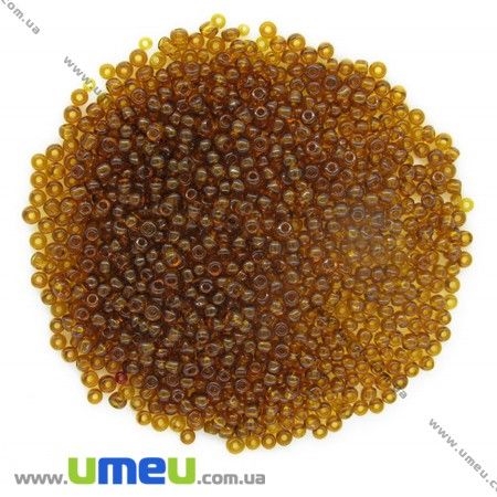 Бісер китайський середній, 8/0, Коричневий прозорий, 3 мм (BIS-007978)