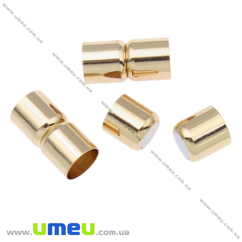 Замок магнитный для вклеивания шнура, Золото, 20х9 мм (ZAM-024098)