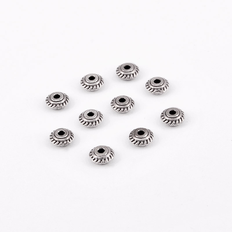 Намистини мет. Ронделі, 4,8х2,2 мм, Античне срібло (BUS-055361)