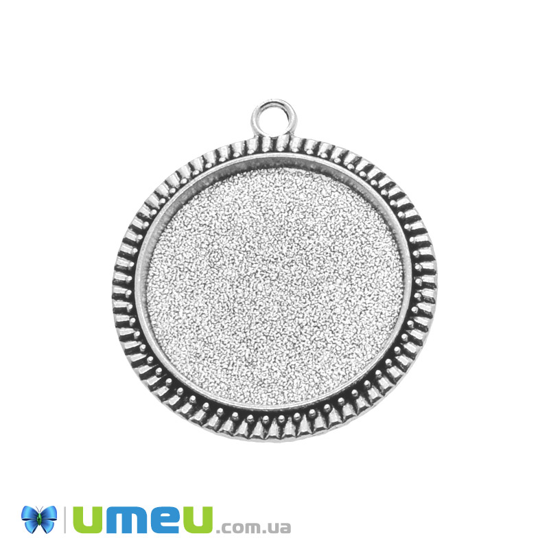 Основа кругла, 43х38 мм, 30 мм, Античне срібло (OSN-049438)