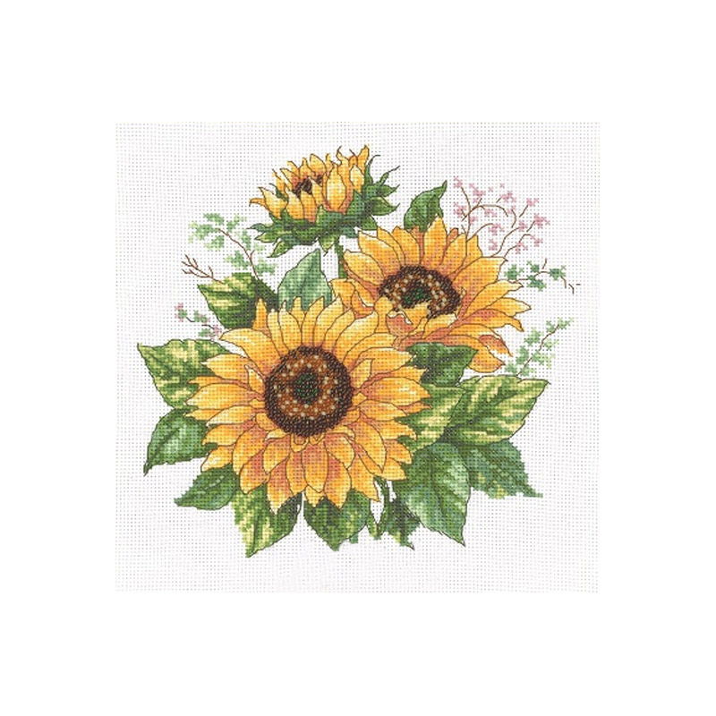 Набір для вишивання нитками та бісером VDV, Соняшники М-0311, 20х20 см (SXM-056606)
