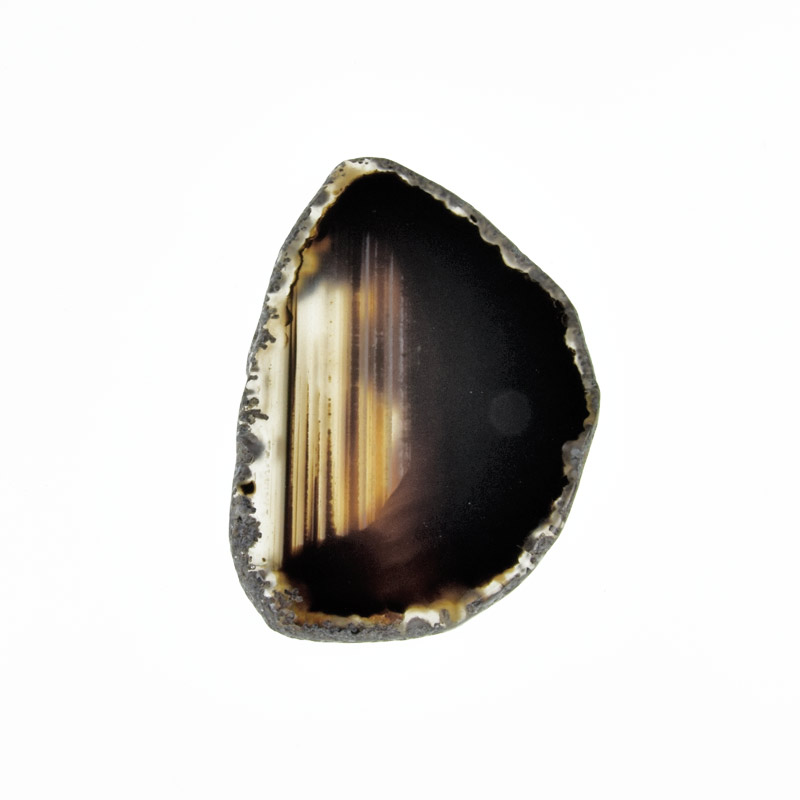 Срез Агата без отверстия, Черный, 60х40 мм (POD-014425)