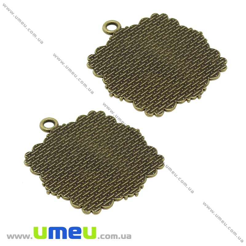 Основа квадратна, 40х35 мм, 20х20 мм, Антична бронза (OSN-028246)