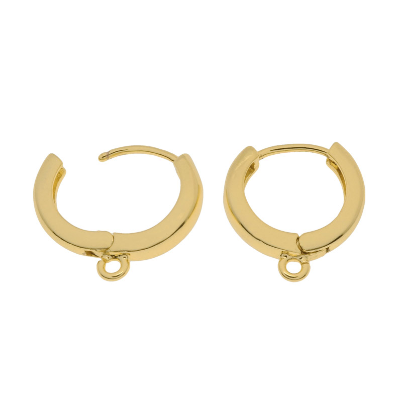 Швензи-кільця Huggie, Латунь з покриття 18 kt, 16х15х4 мм (OSN-053092)