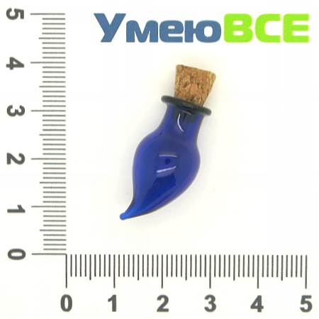 Скляна баночка Перчик, Синя, 13х27 мм (DIF-006703)