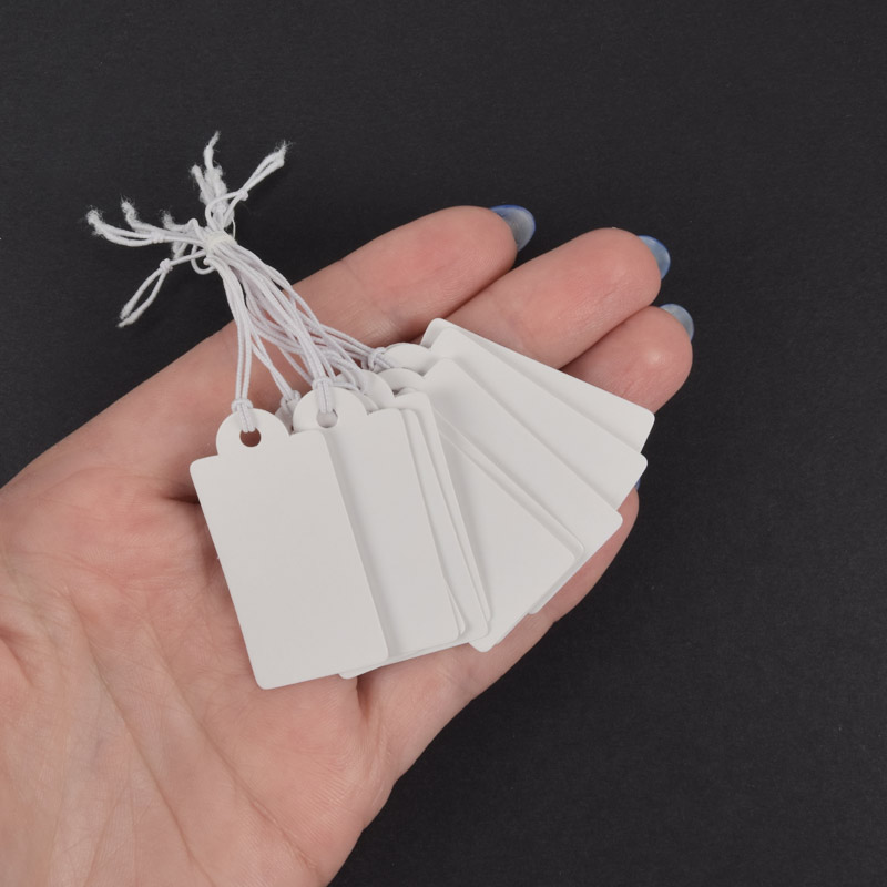 Бірки для подарунків, 39х19 мм, Білі (UPK-056258)