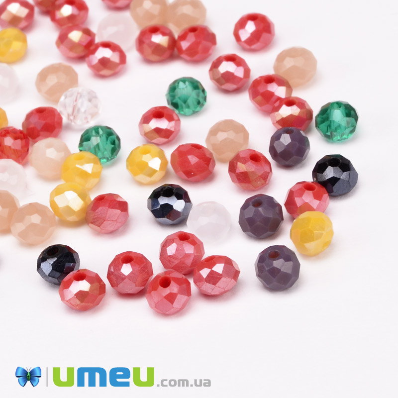 Намистини ронделі, 4х3 мм, Мікс (BUS-050923)
