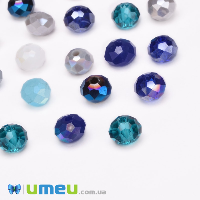 Намистини ронделі, 6х4 мм, Мікс (BUS-050954)