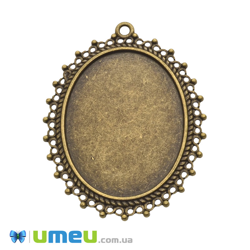 Основа овальна, 55х43 мм, 40х30 мм, Антична бронза (OSN-049469)