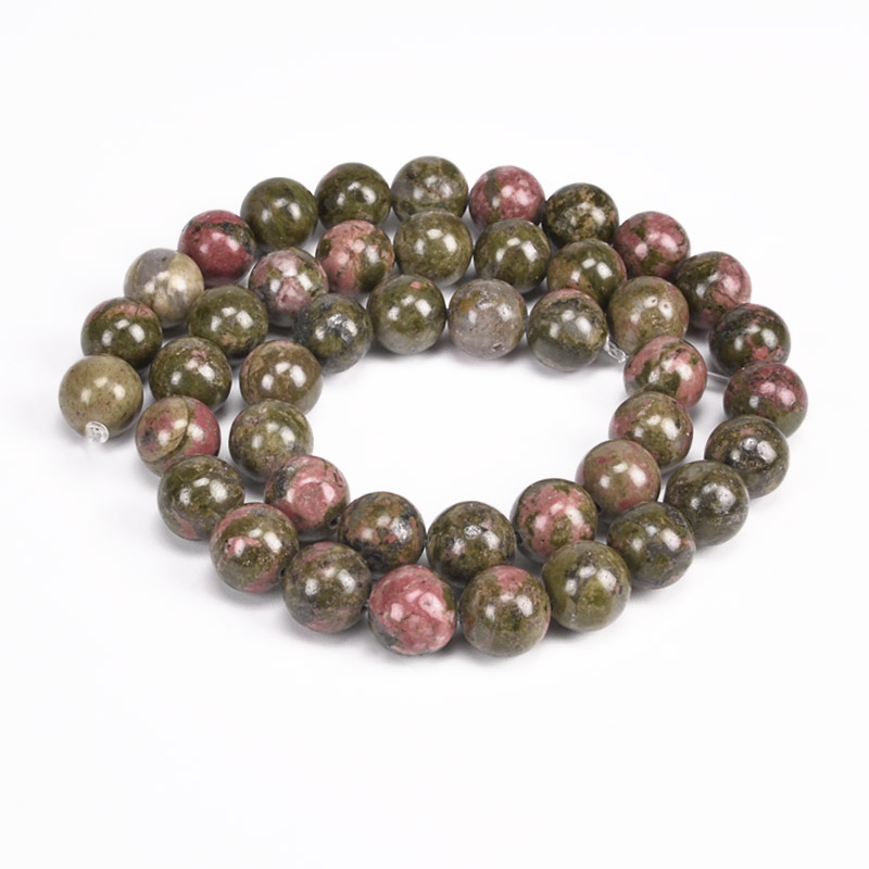 Бусины Унакит, Натур. камень, 8,5 мм, Круглые (BUS-051680)