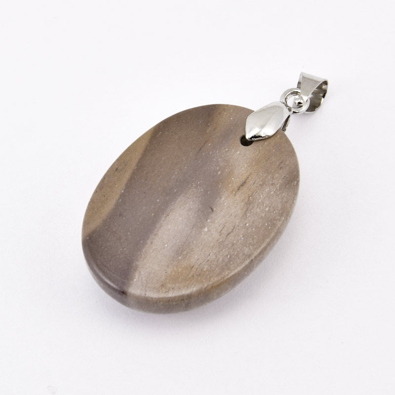 Підвіска Овал, Натур. камінь Мукаїт, 30х22 мм (POD-058736)