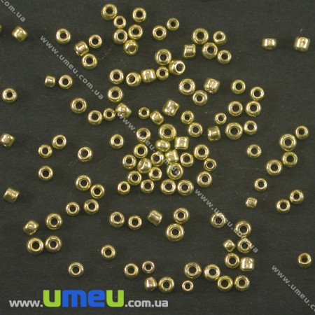 Бисер китайский мелкий, 12/0, Золотистый металлик, 2 мм (BIS-000487)