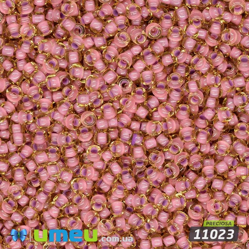 Бісер чеський №968/11023, Рожевий, Хамелеон, 10/0 (BIS-043914)
