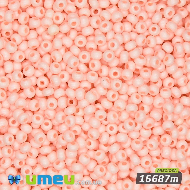 Бісер чеський №813m/16687m, Персиковий світлий, Матовий, 10/0 (BIS-043931)