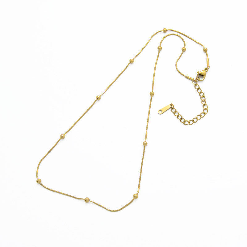 Основа на шию з нерж. ст., Ланцюг з кульками 3 мм, 40 см, Золото (STL-051920)