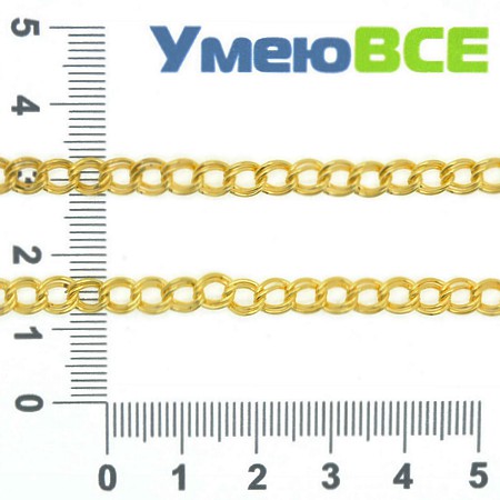 Цепь двойная, Золото, 6х5 мм (ZEP-007492)