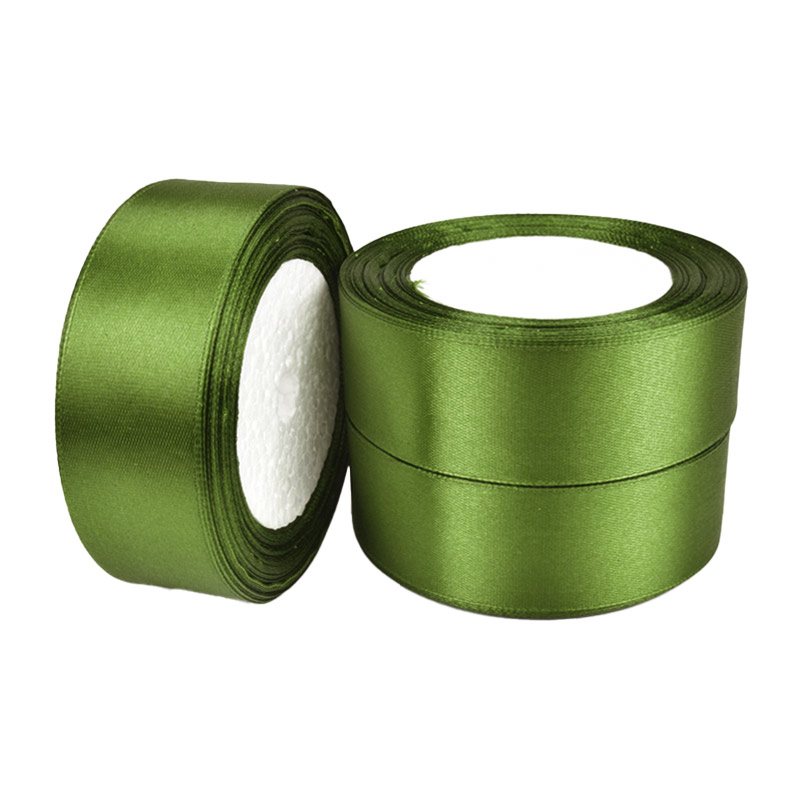 Атласна стрічка, 30 мм, Оливкова (LEN-061109)