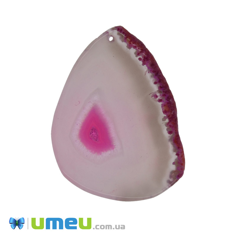 Зріз Агата, Рожевий, 67х49 мм (POD-020180)