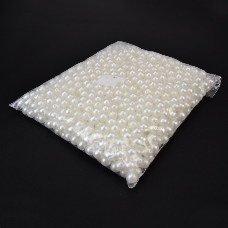 Намистини для сумок ОПТ, Пластикові, Круглі Перли, 10 мм, Молочні (BUS-059606)