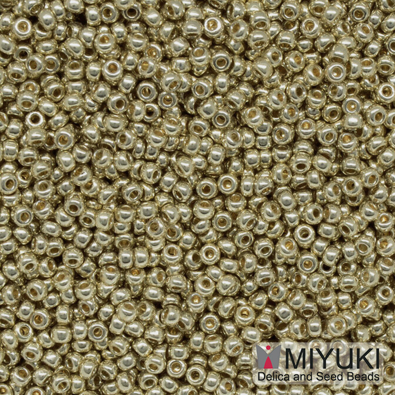 Бісер японський Miyuki круглий RR 11/0 №4201 Duracoat Galvanized, Сріблястий (BIS-043332)