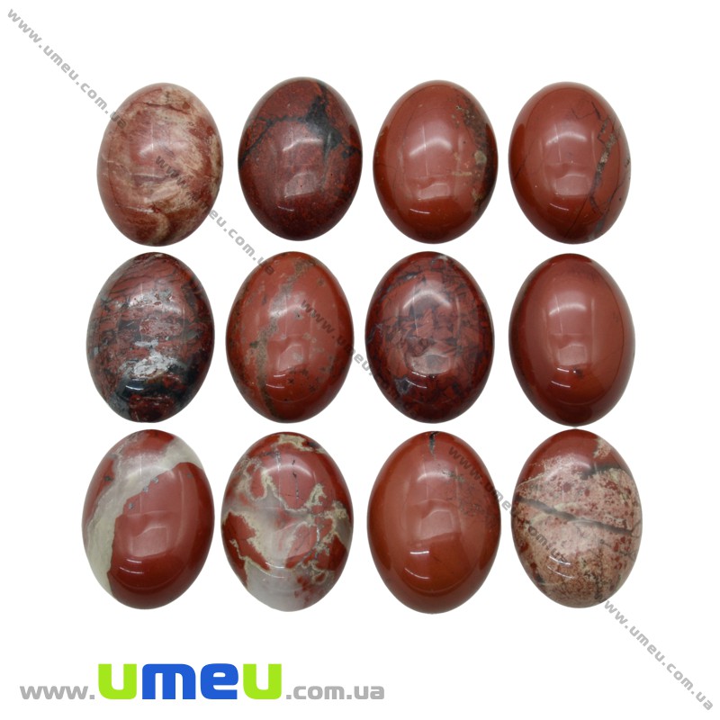 Кабошон нат. камень Яшма красная, Овал, 18х13 мм (KAB-020297)