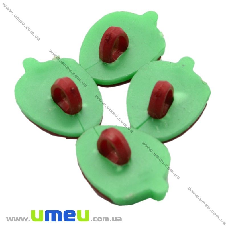 Гудзик пластиковий на ніжці Полуничка УЦЕНКА, 15х11х8 мм, Червоний (PUG-017834)